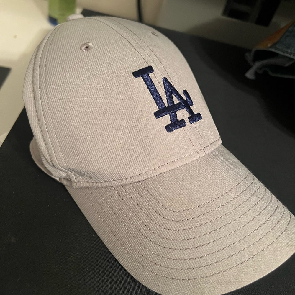 White Cap with Blue LA Logo